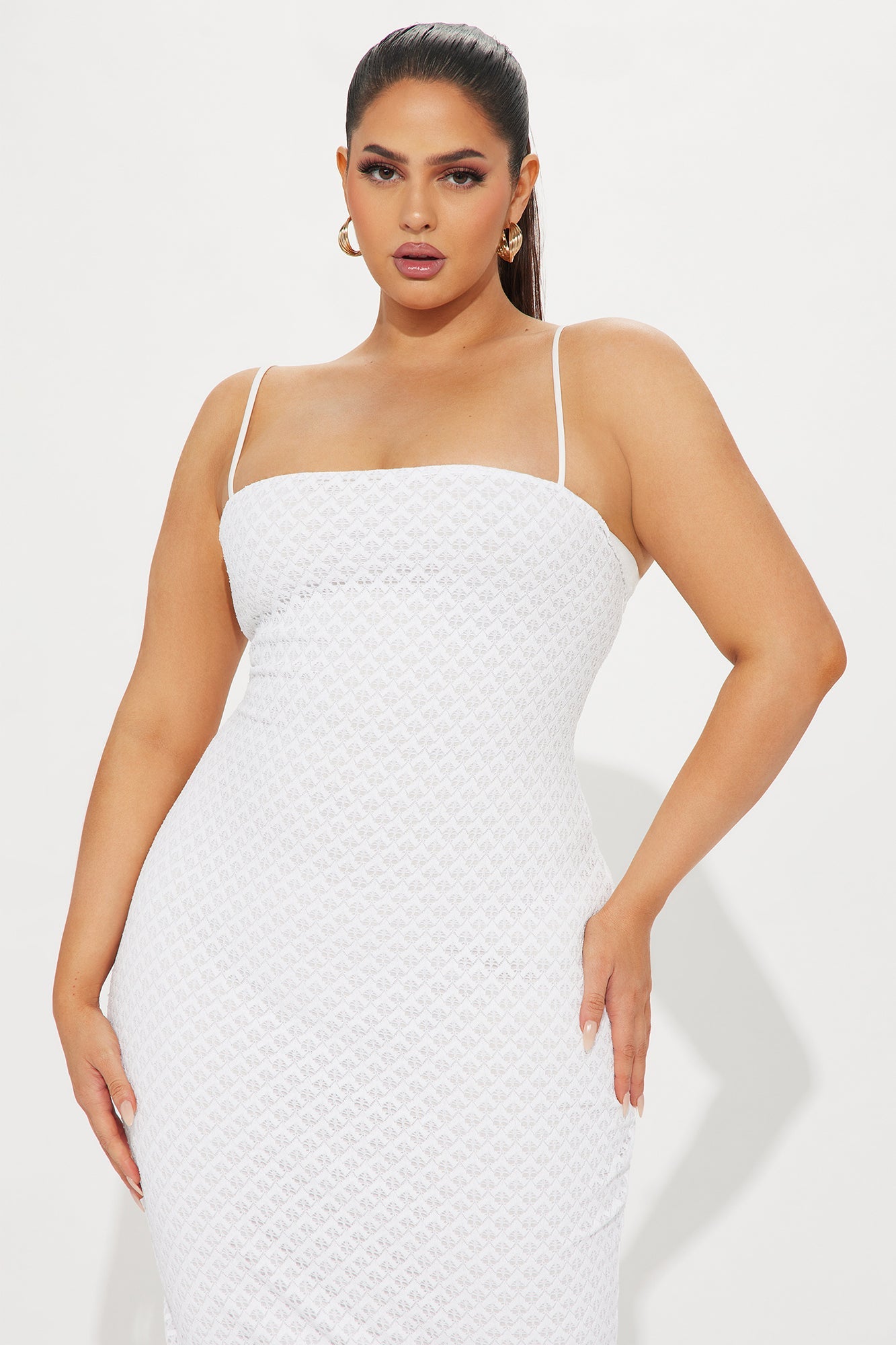 Beachy Bliss Crochet Midi Dress - White