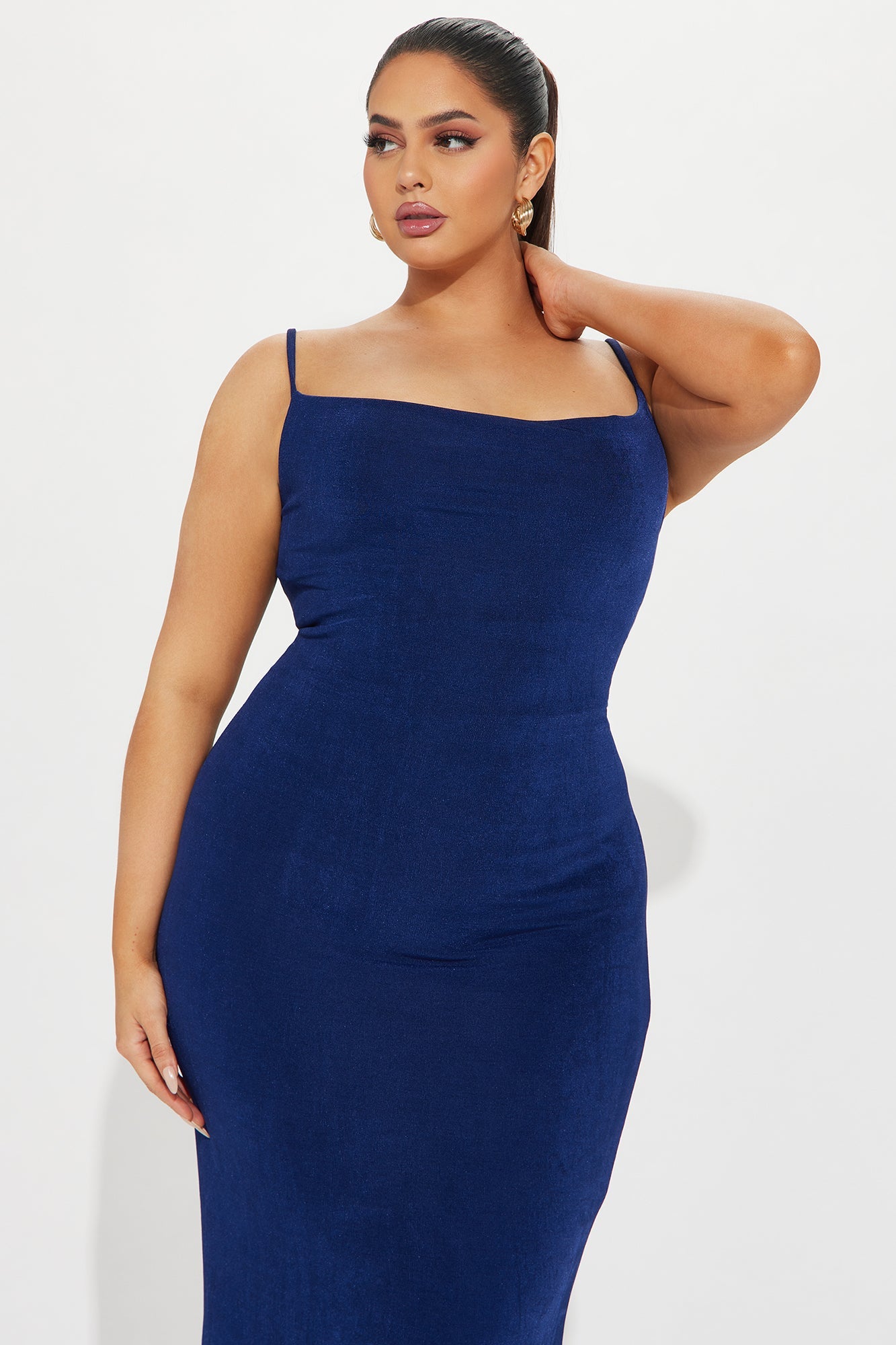 Hailey Slinky Maxi Dress - Navy