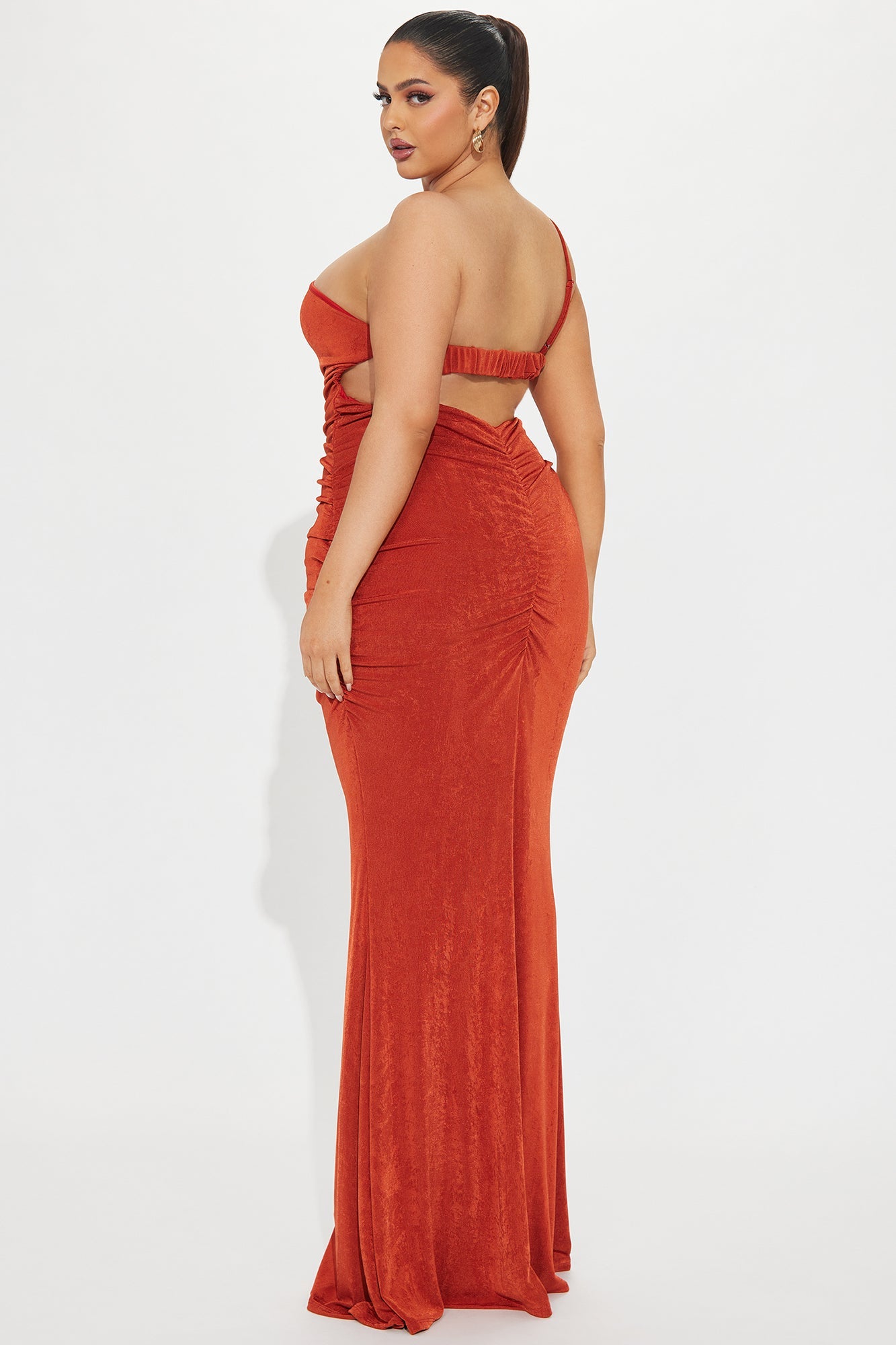 Aleyna Slinky Maxi Dress - Rust