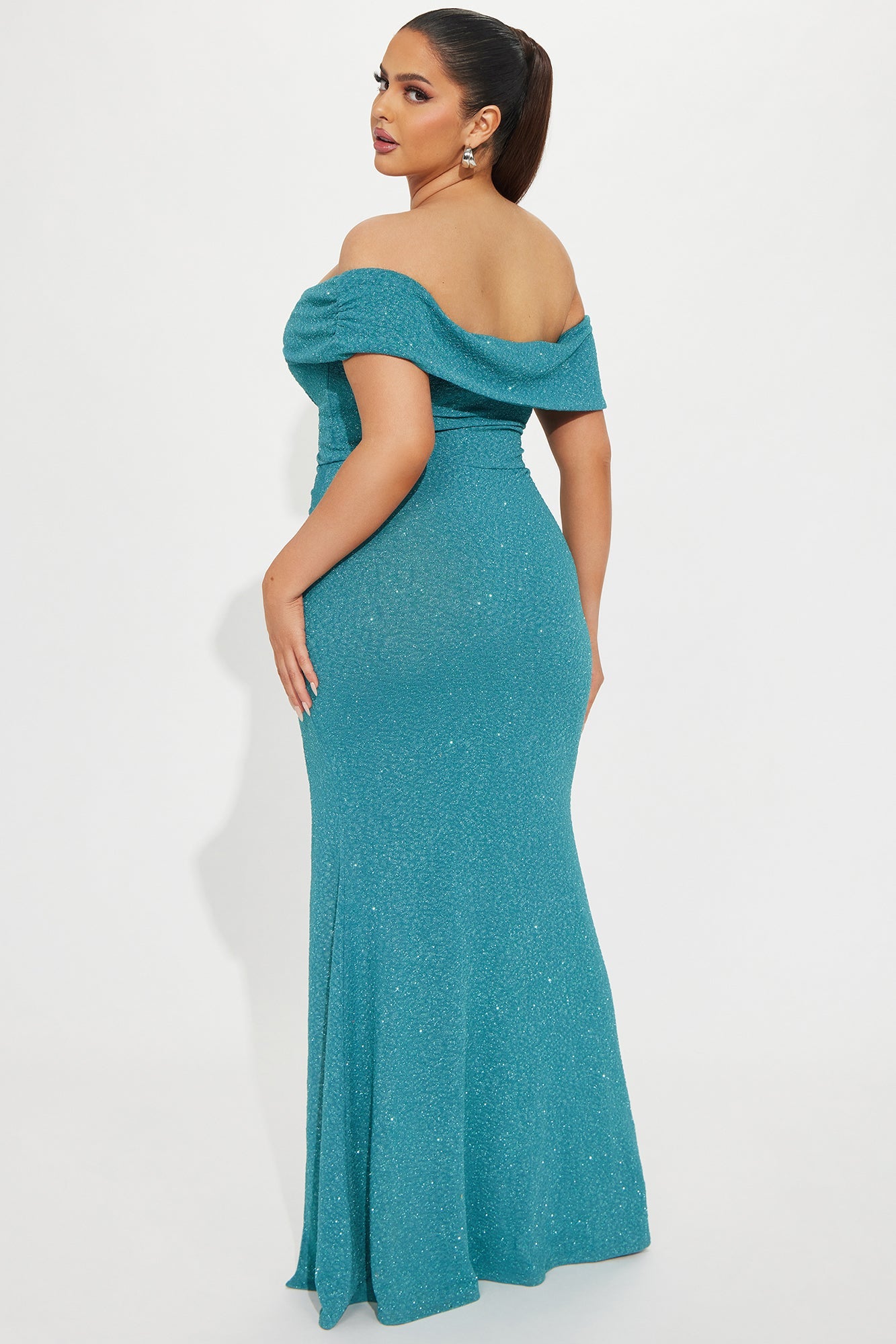 Jayleen Glitter Gown - Teal