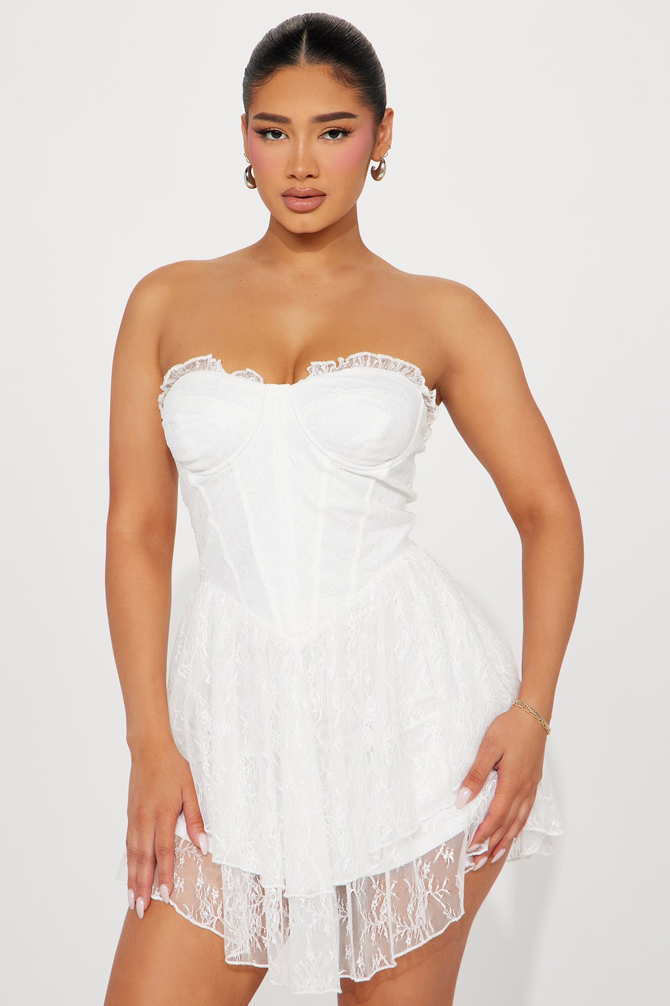 Kali Lace Mini Dress - White