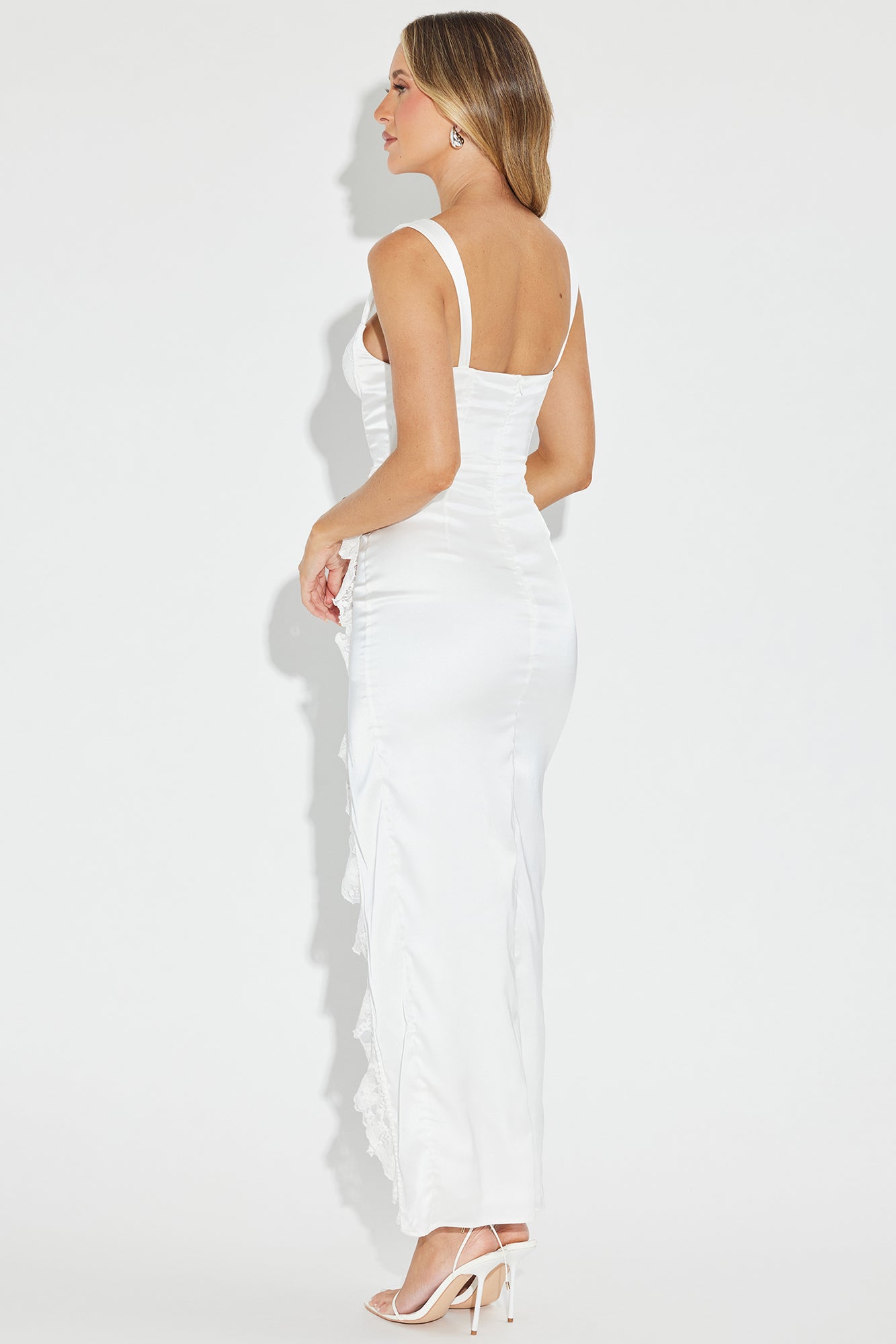 Victoria Corset Lace Maxi Dress - White