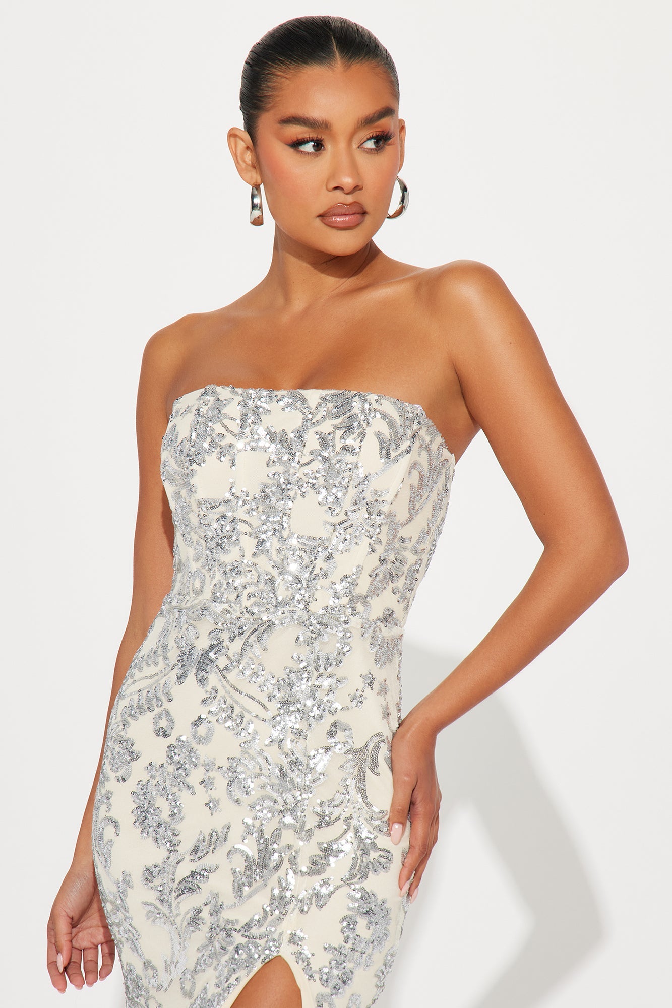 Aria Sequin Gown - Beige