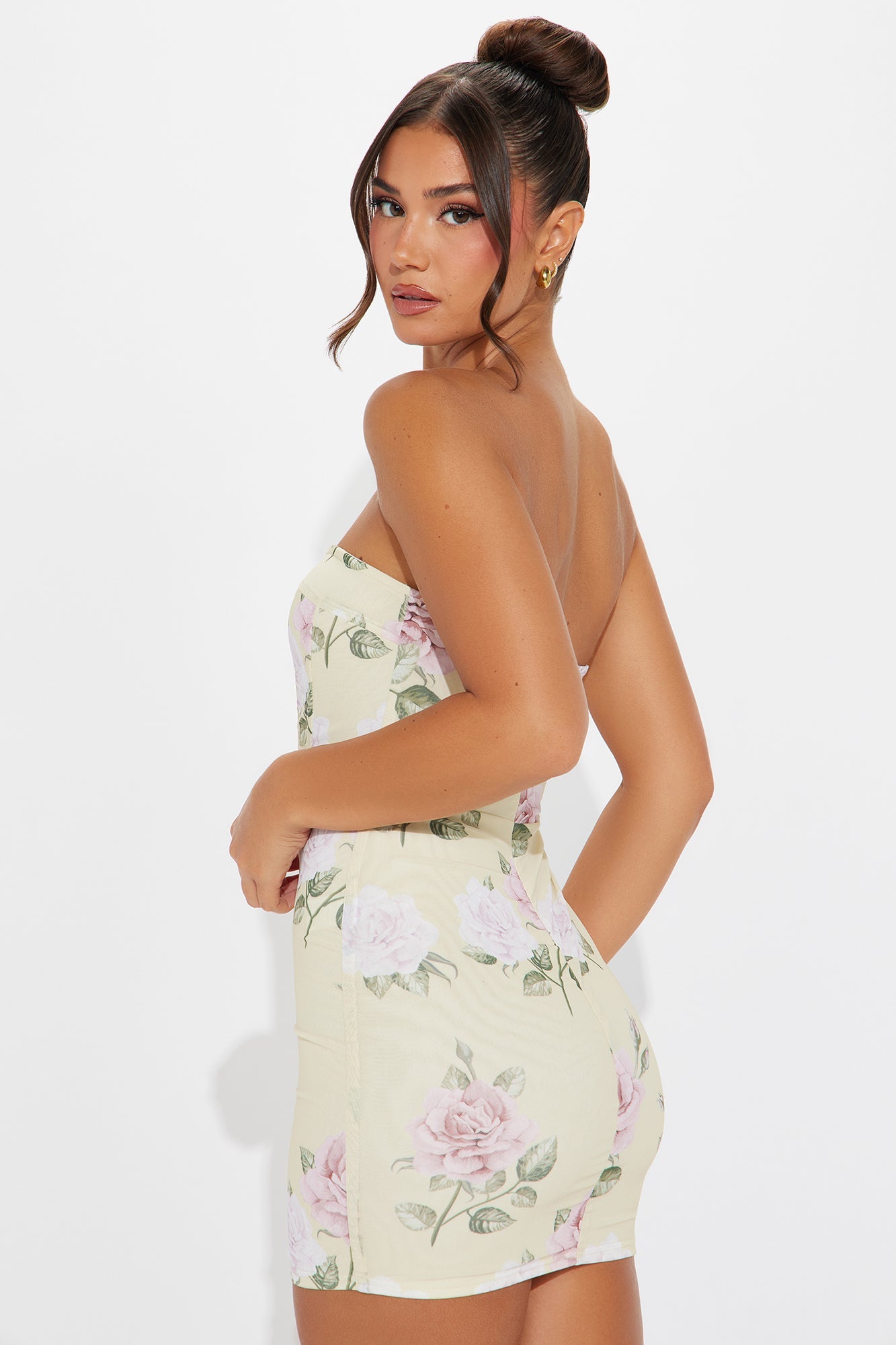 Nicolette Mesh Mini Dress - Yellow/combo