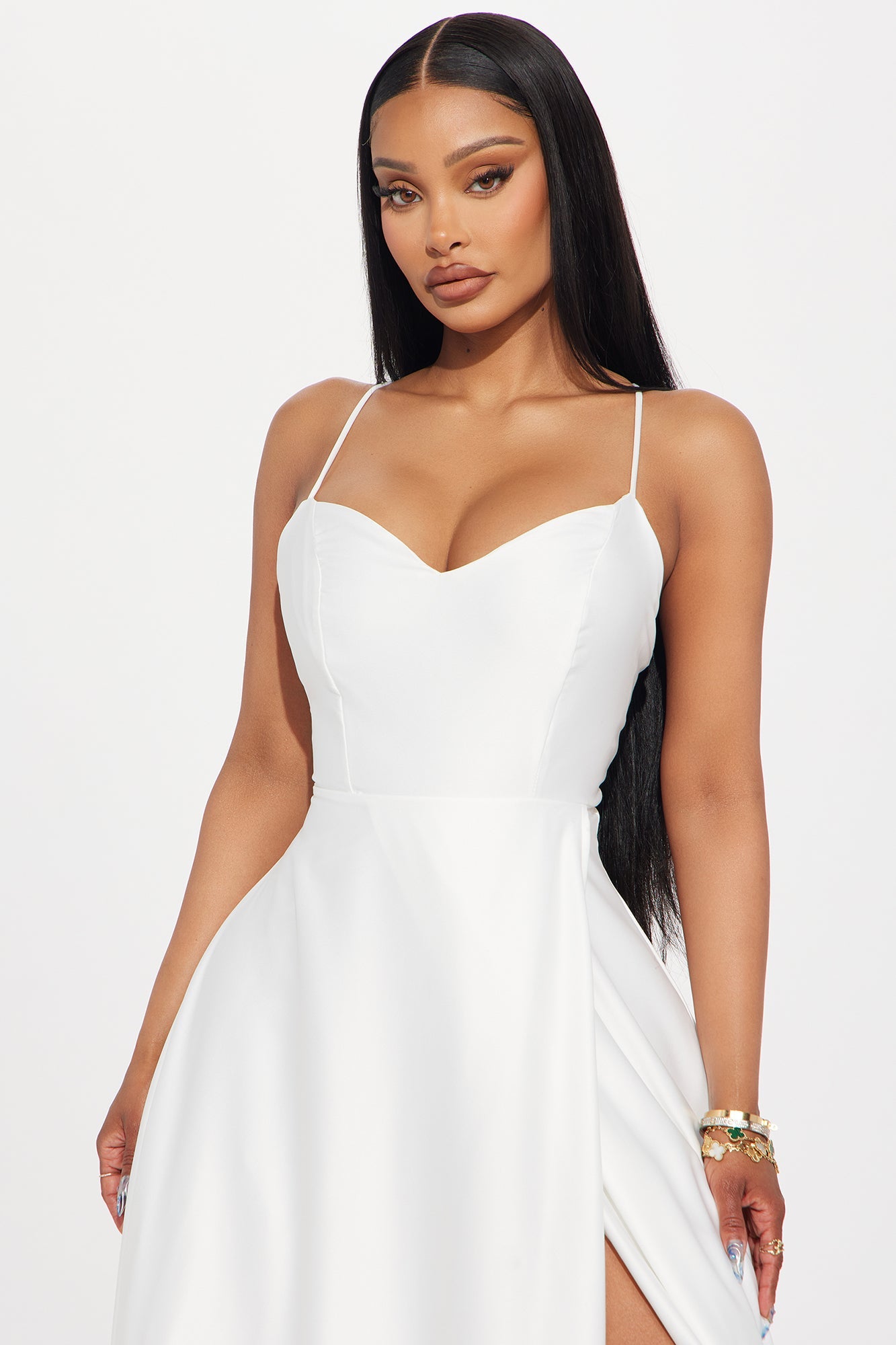 Satin Love Gown - White