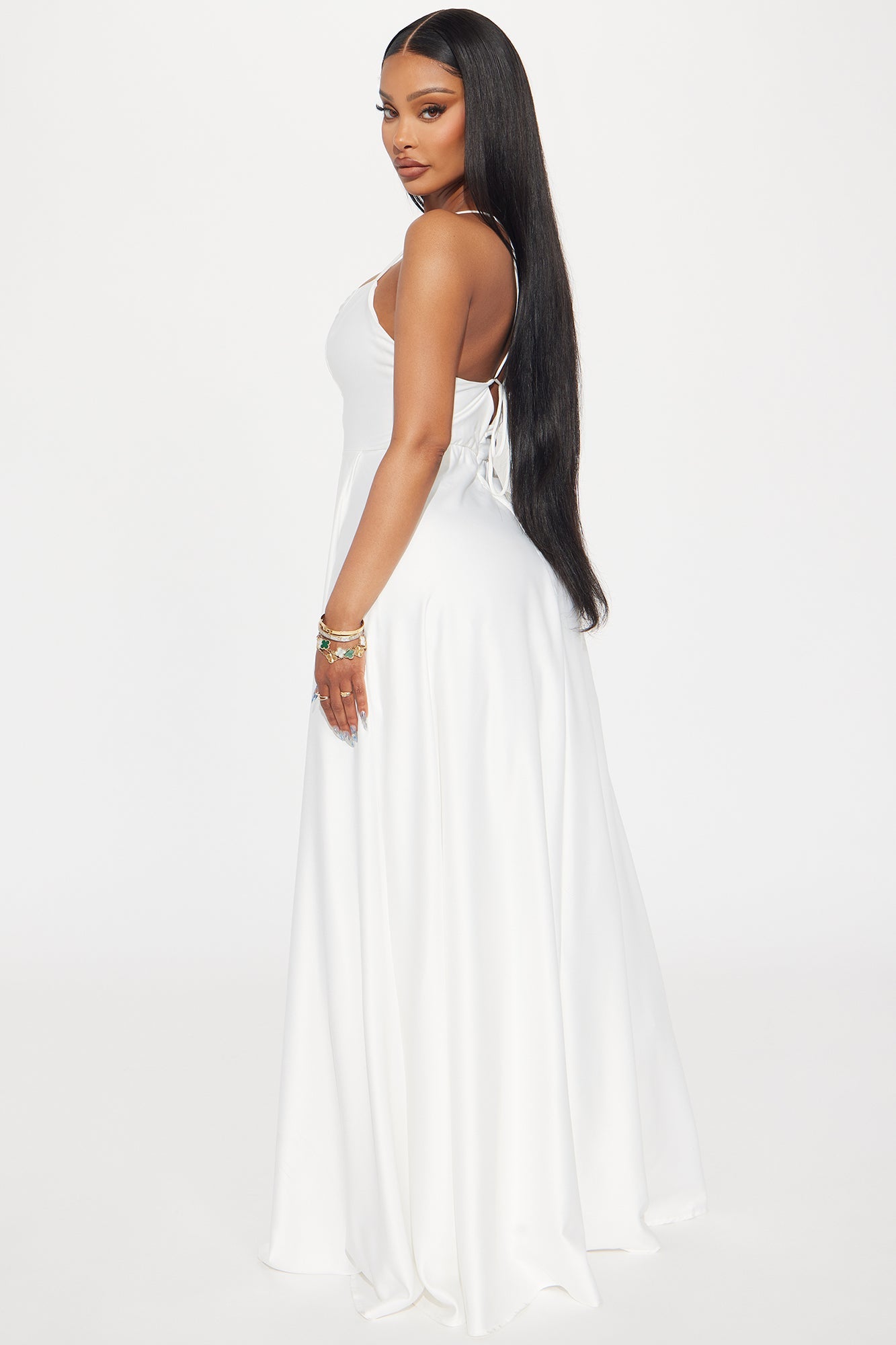 Satin Love Gown - White