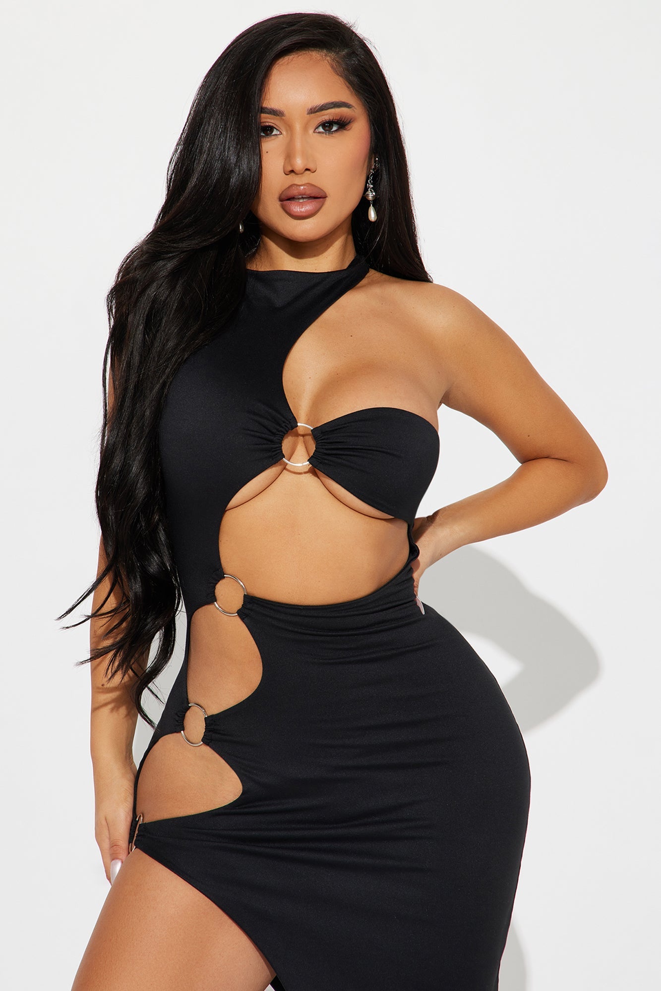 The Enchantress Cut Out Midi Dress - Black