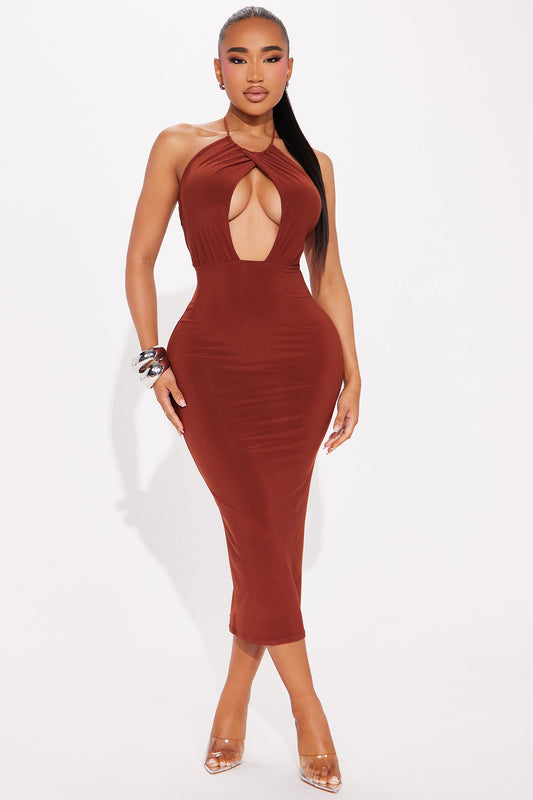 Emmeline Midi Dress - Cognac
