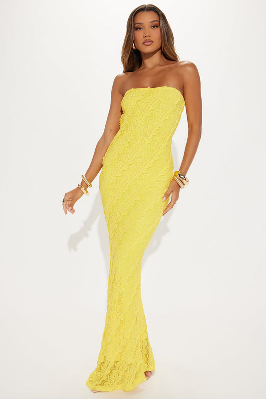 Lavish in Lace Maxi Dress - Yellow