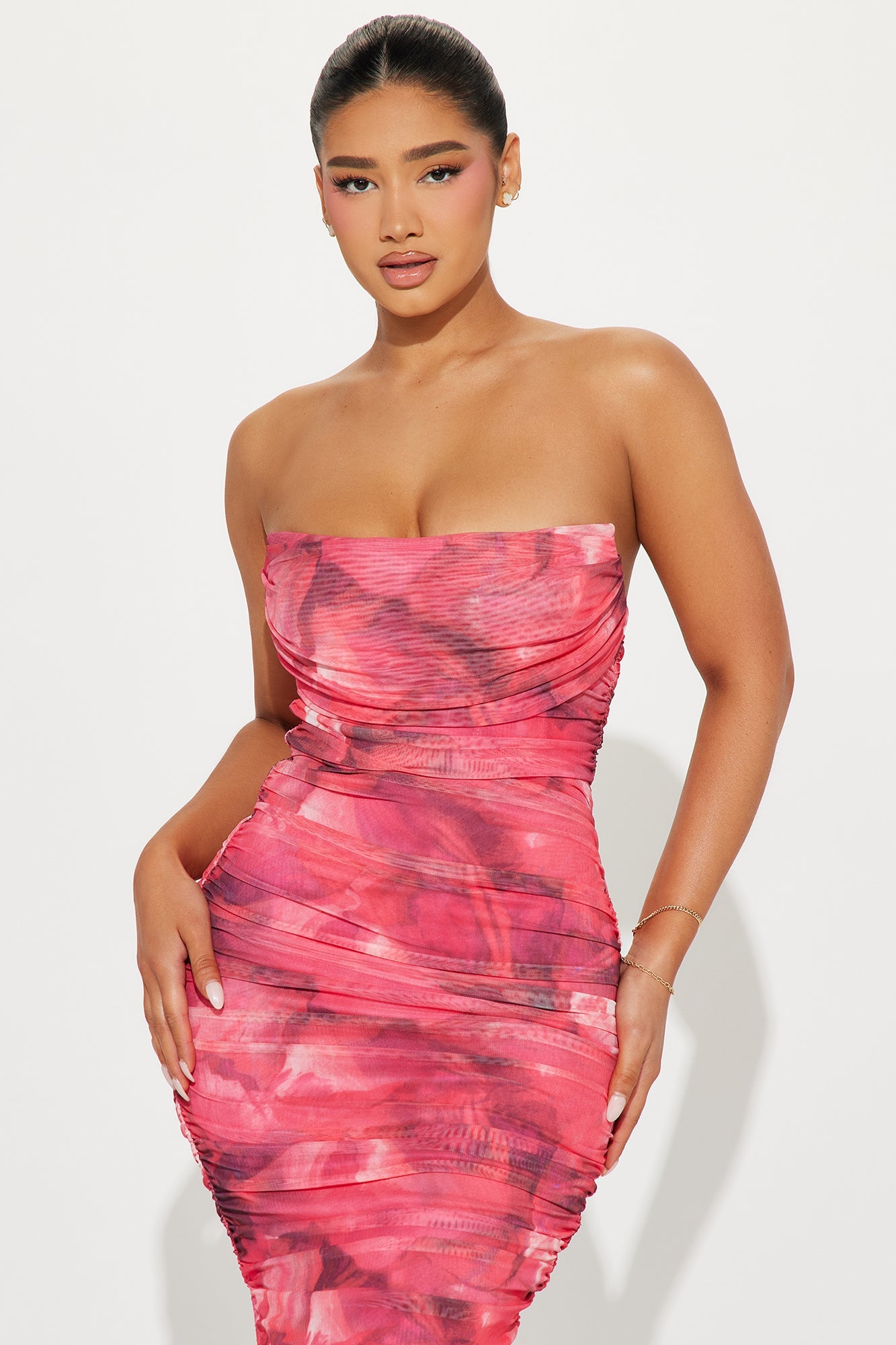 Teyana Mesh Maxi Dress - Pink