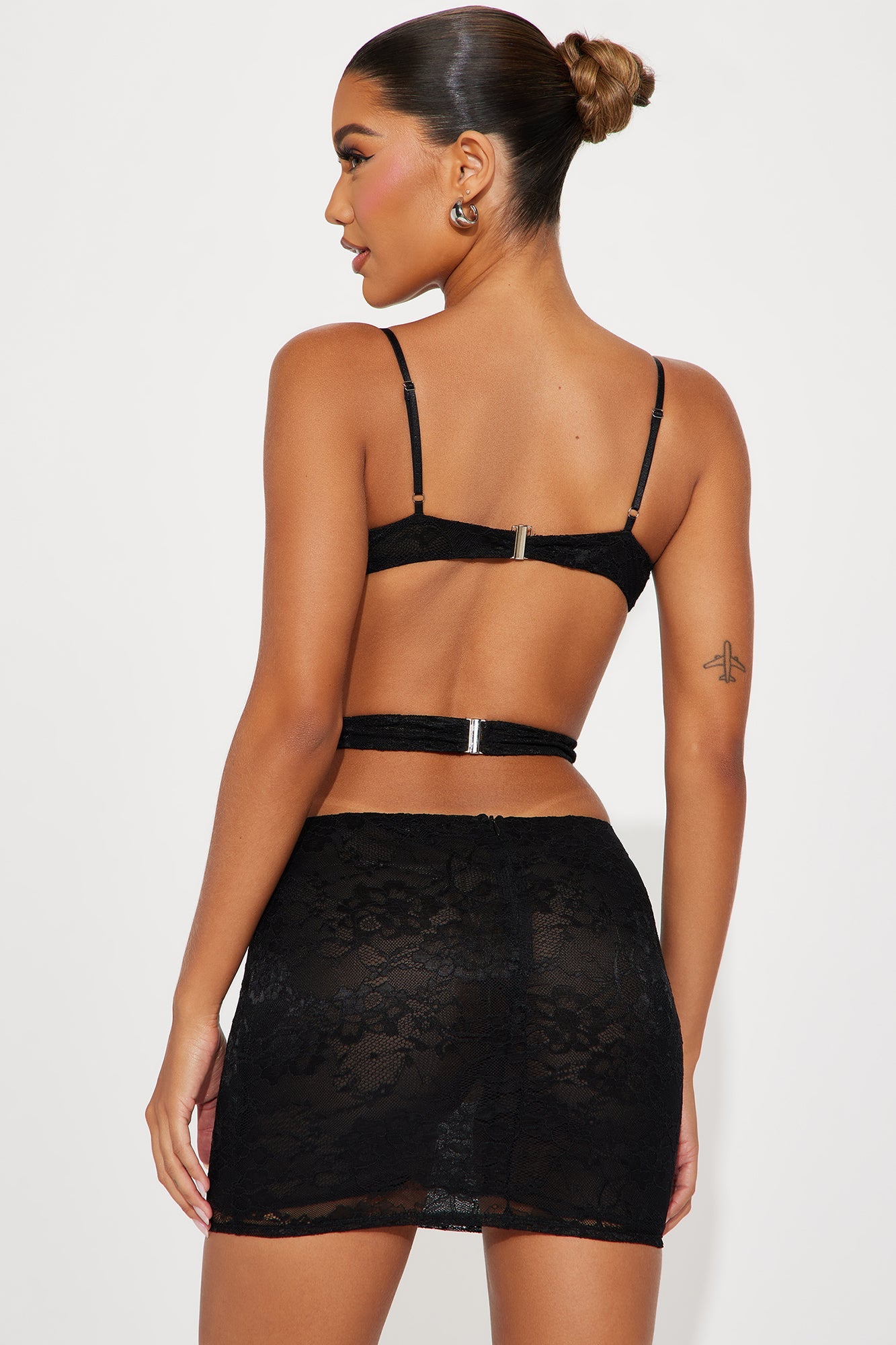 Tempt Her Lace Mini Dress - Black