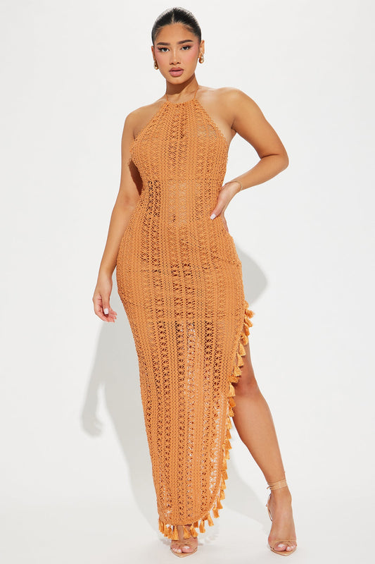 Havanna Crochet Maxi Dress - Marsala