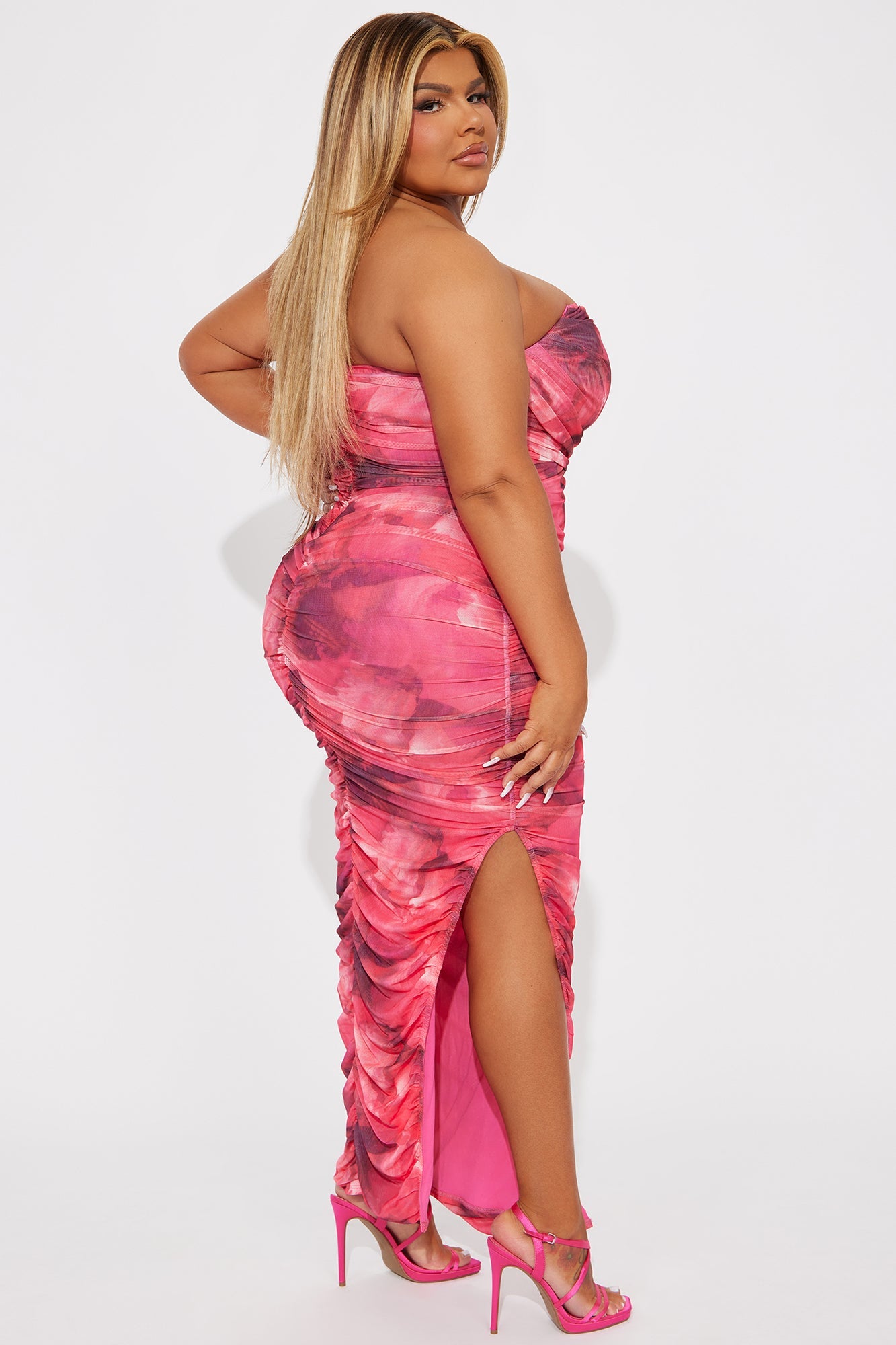 Teyana Mesh Maxi Dress - Pink