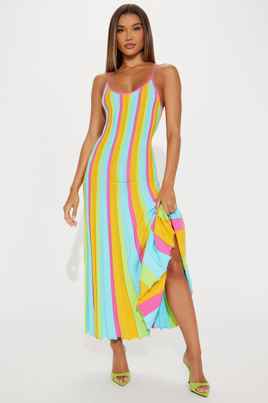 Missy Sweater Maxi Dress - Multi Color