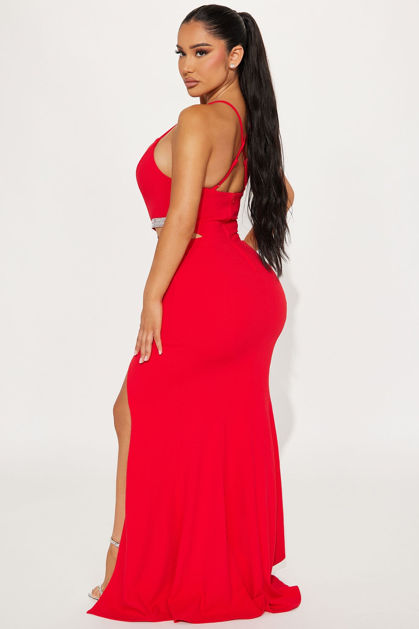 Cassandra Embellished Gown - Red