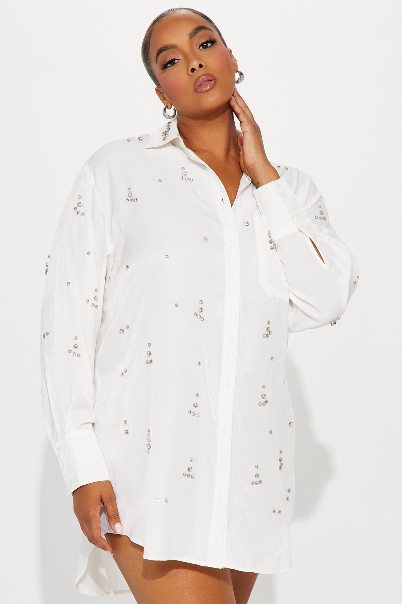 Moonlit Cascade Mini Dress - White