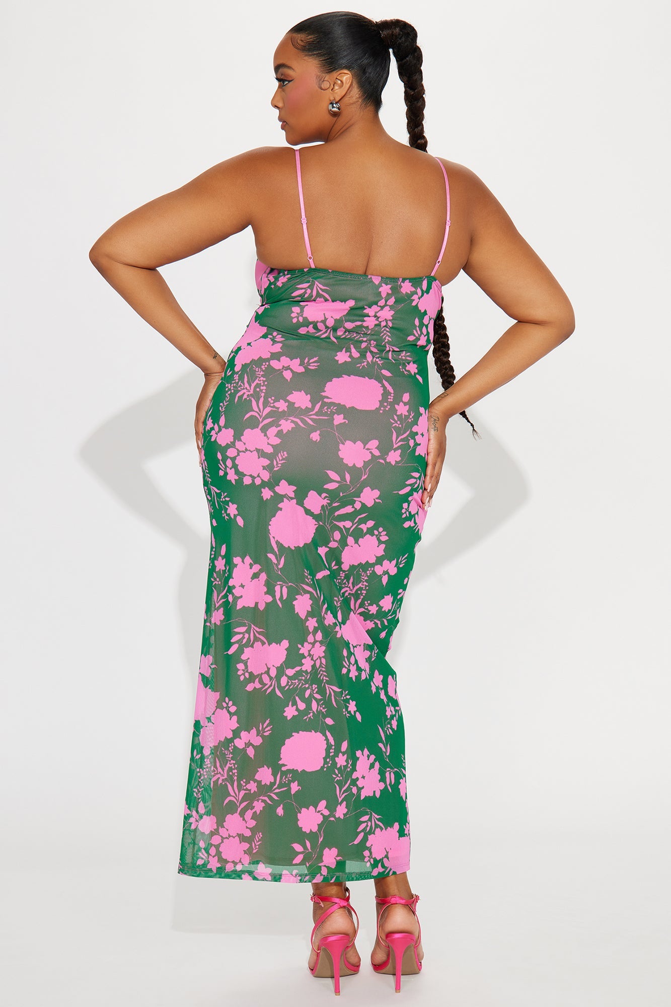 Charlie Floral Mesh Maxi - Green/combo