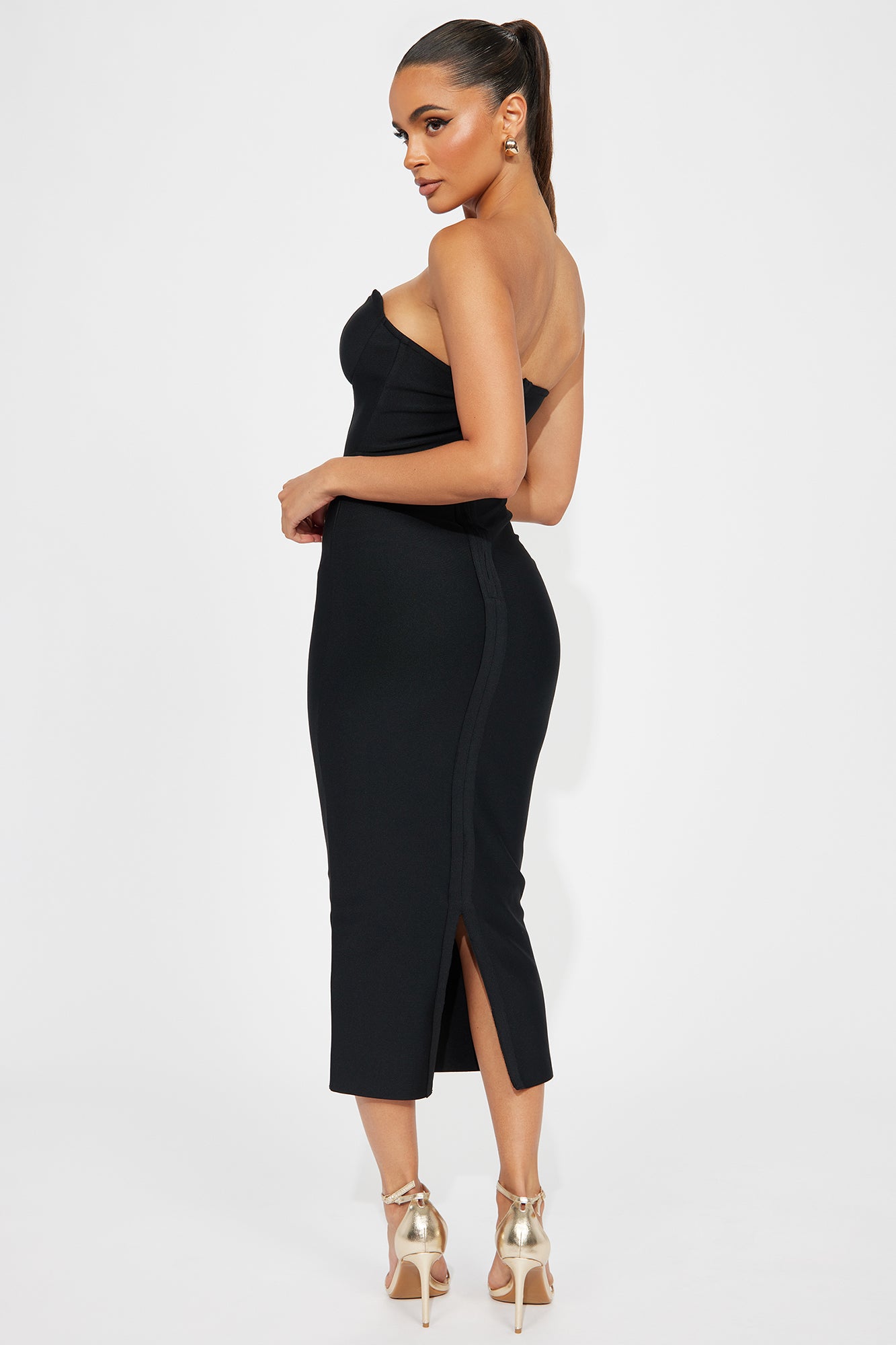 Only The Best Bandage Midi Dress - Black