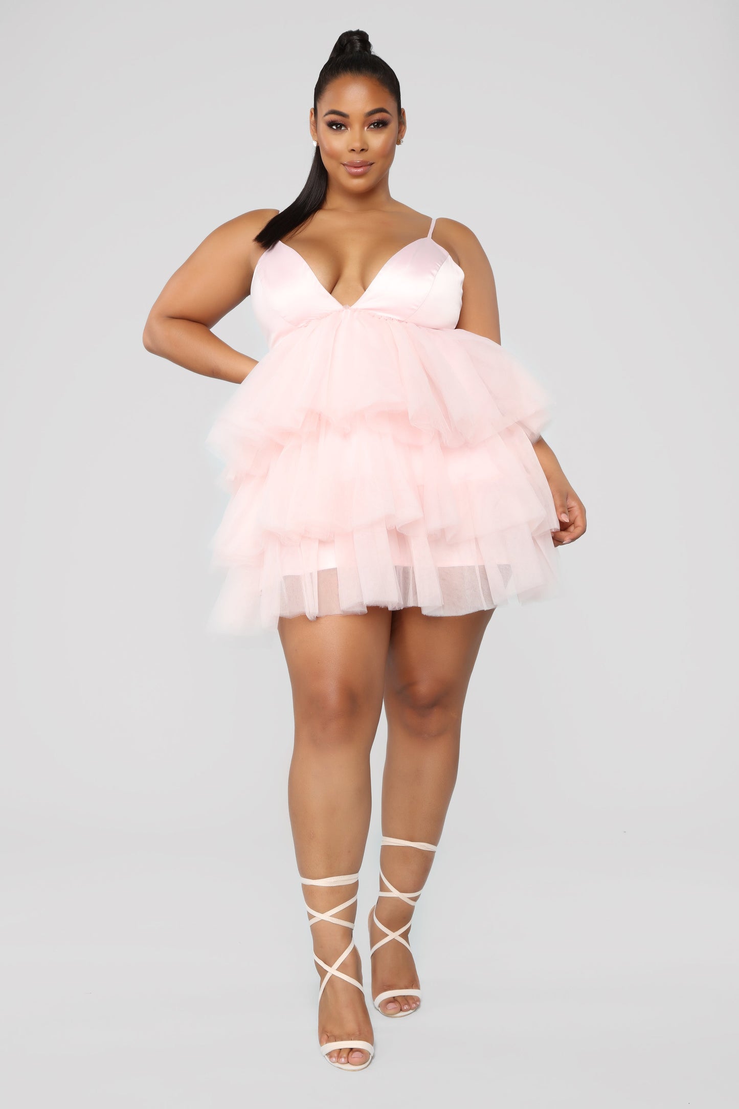 She Bad Ruffle Dress - Blush