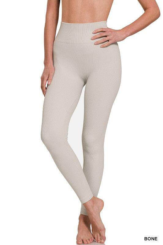 Women's Activewear Ribbed Seamless High Waisted Full Length Leggings