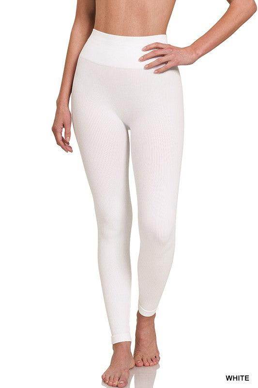 Women's Activewear Ribbed Seamless High Waisted Full Length Leggings