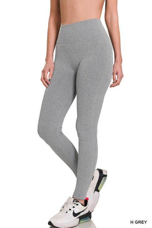 Women's Activewear Ribbed Seamless High Waisted Full Length Leggings