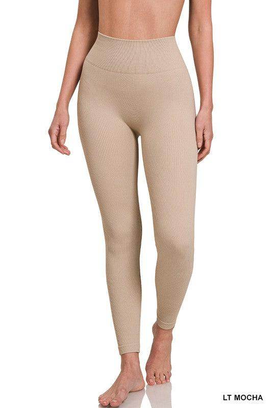 Women's Activewear Ribbed Seamless High Waisted Full Length Leggings