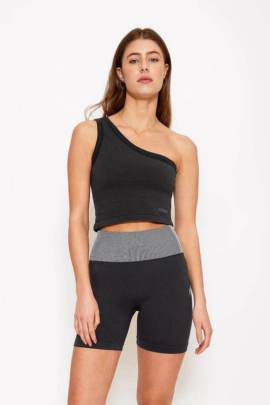 Joy One-Shoulder Tank Bra • Faded Black
