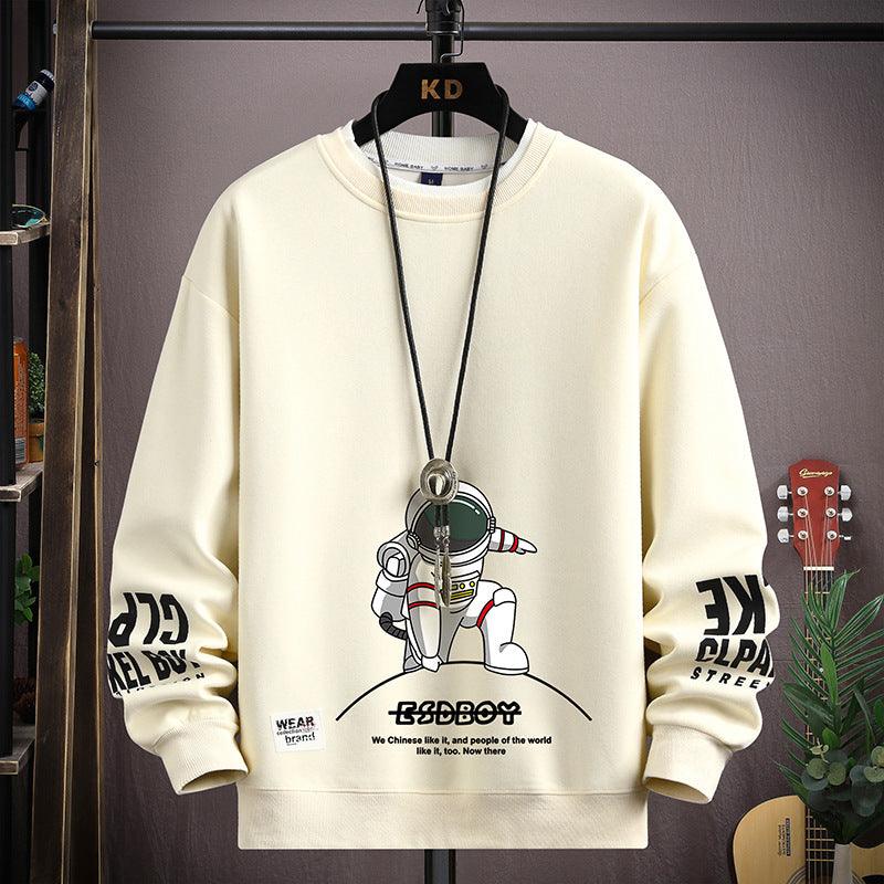 English Round Neck Spaceman Sweater Men's Loose Casual - amazitshop
