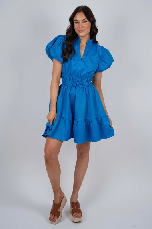 Lost For Words Dress (Cobalt)