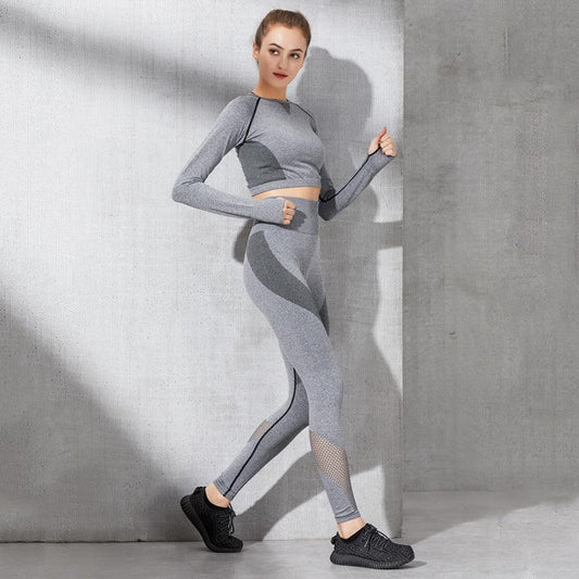 Fashion long sleeve sexy gym suit - amazitshop