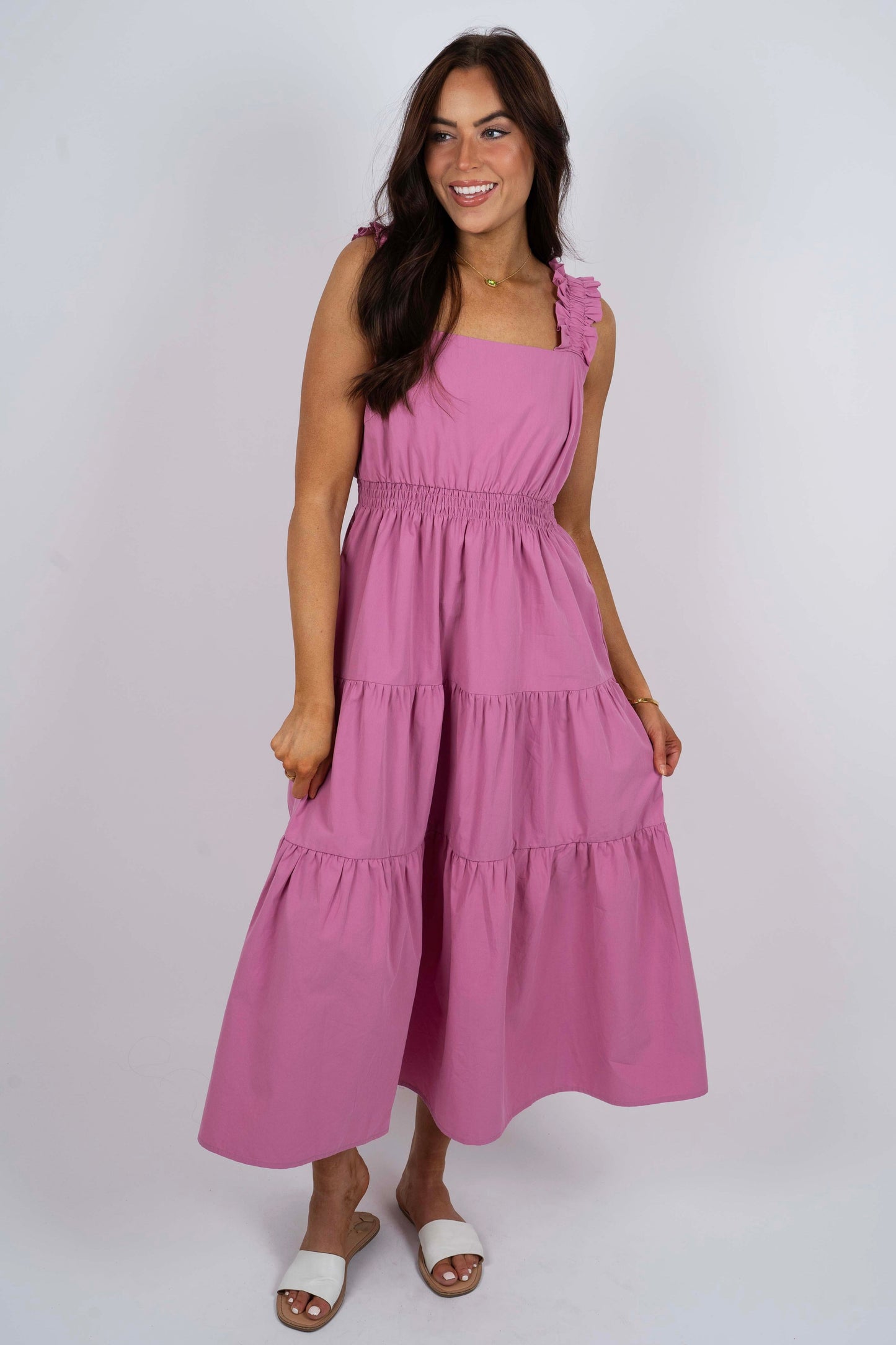 Tiffany Midi Dress (Pink)