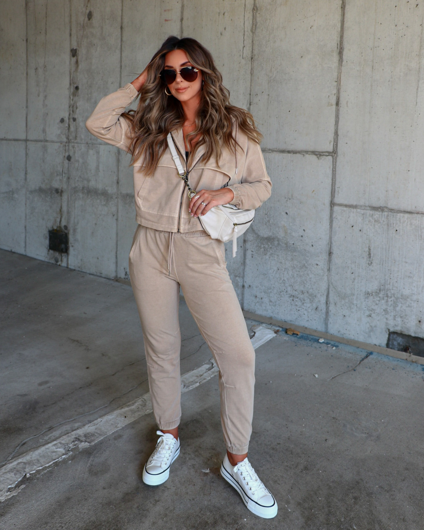 Taupe % Fern Pocketed Jogger-1