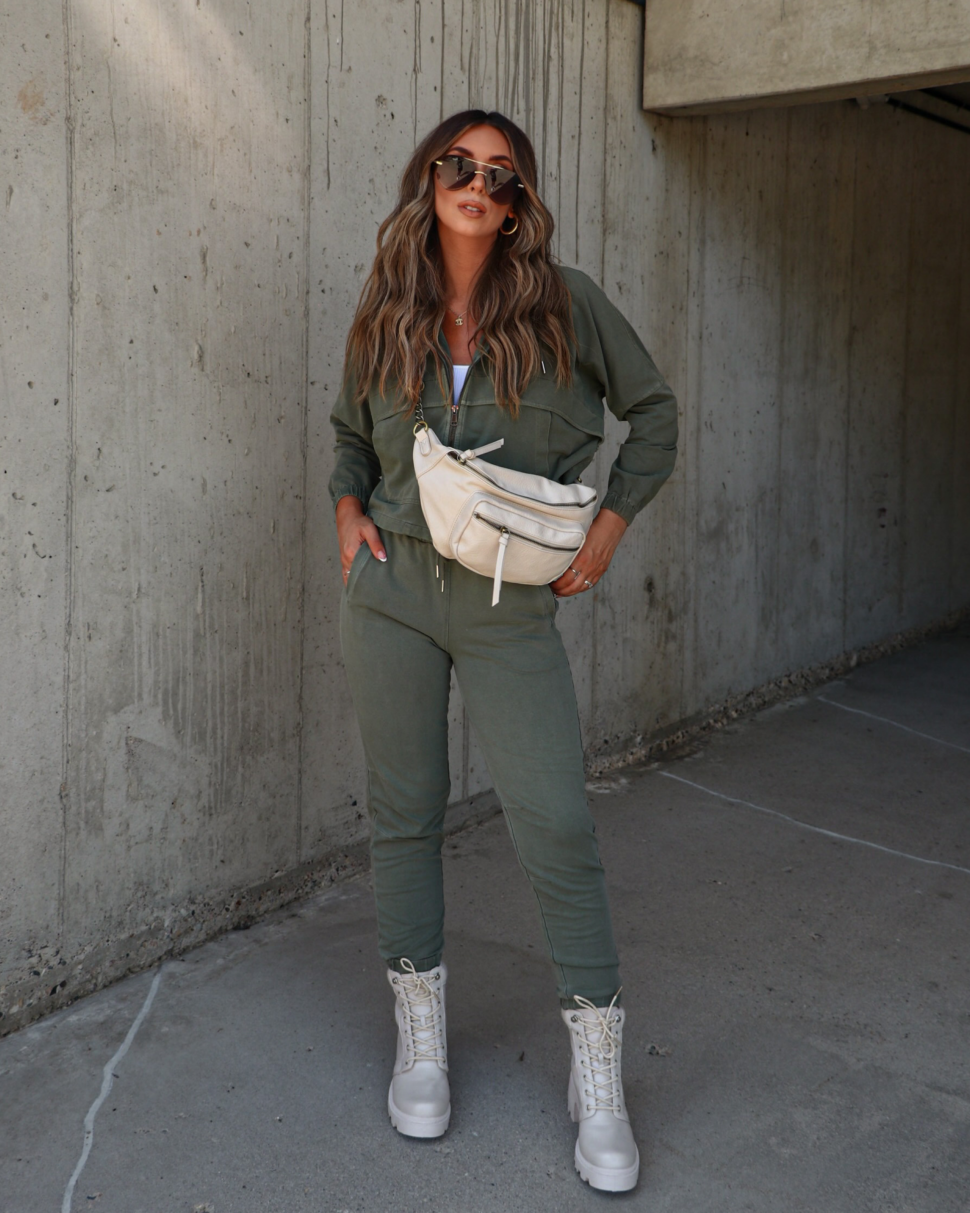 Olive % Fern Pocketed Jogger-1