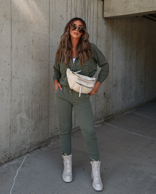 Olive % Fern Pocketed Jogger-1