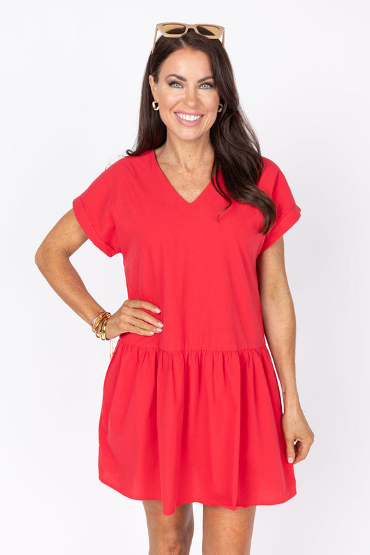 Cece Dress- Red- FINAL SALE