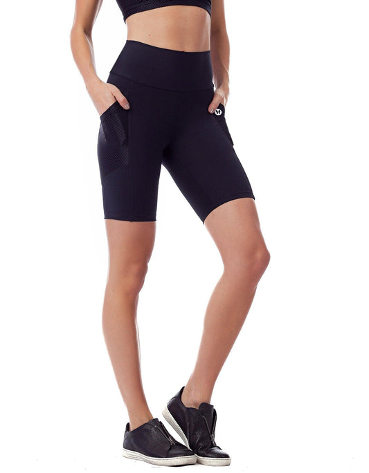 Black High Waisted Biker Shorts With Pockets - Zoter Shop
