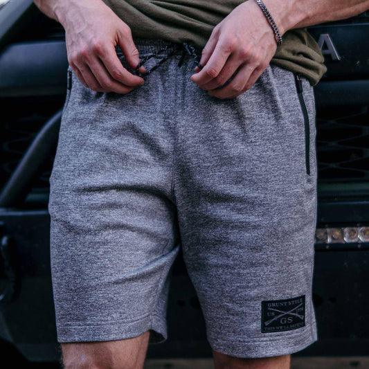 Men's  Fleece Shorts | Grunt Style Commando in Grey | Grunt Style