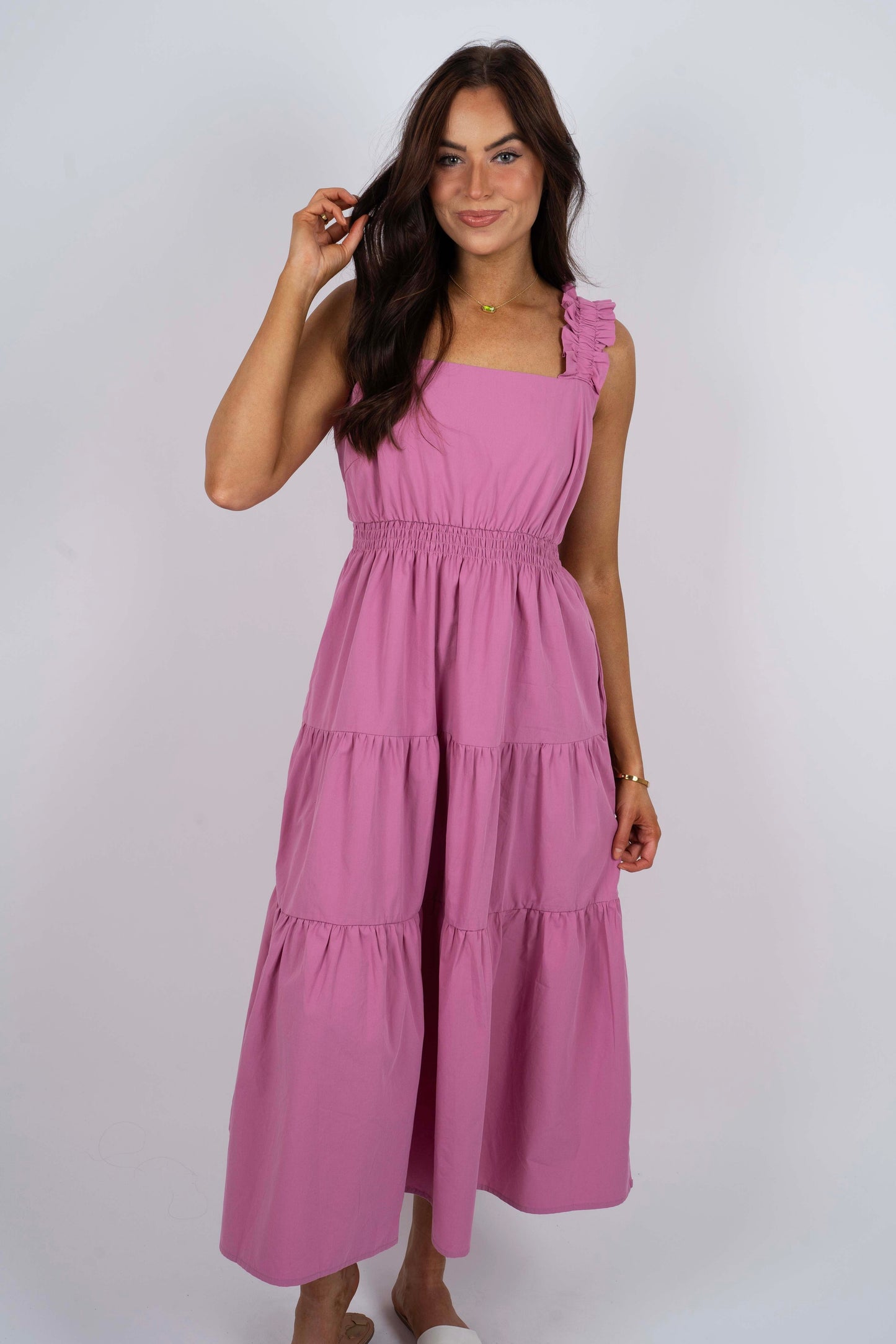 Tiffany Midi Dress (Pink)