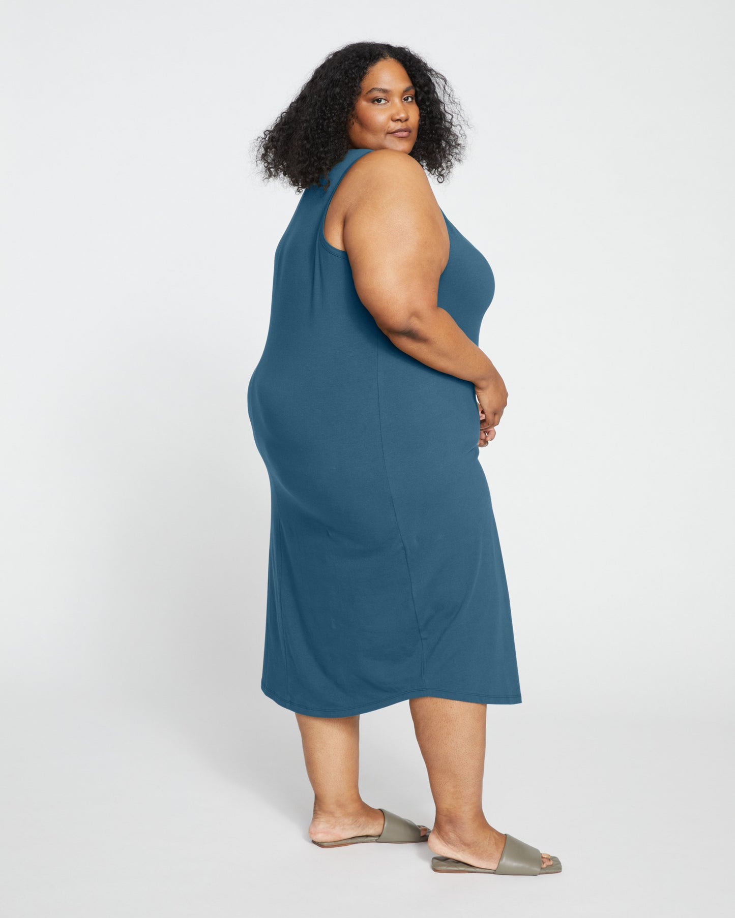 Cai High Neck Tank Dress - Midnight