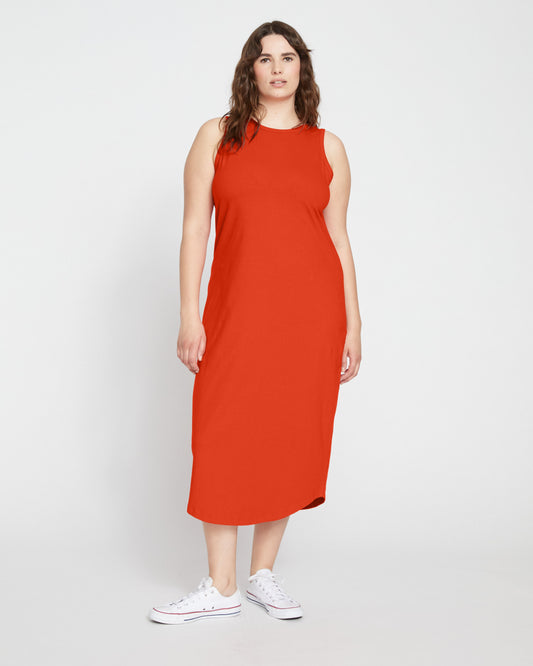 Cai High Neck Tank Dress - Sun Fire