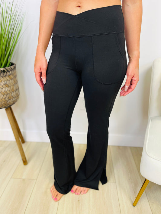 RESTOCK!! DOORBUSTER! PLUS/REG CROSS OVER WAISTBAND Yoga Pants-Multiple Colors!