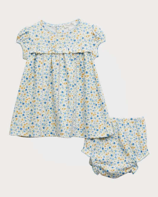 Floral Fantasy Blue Dress Set