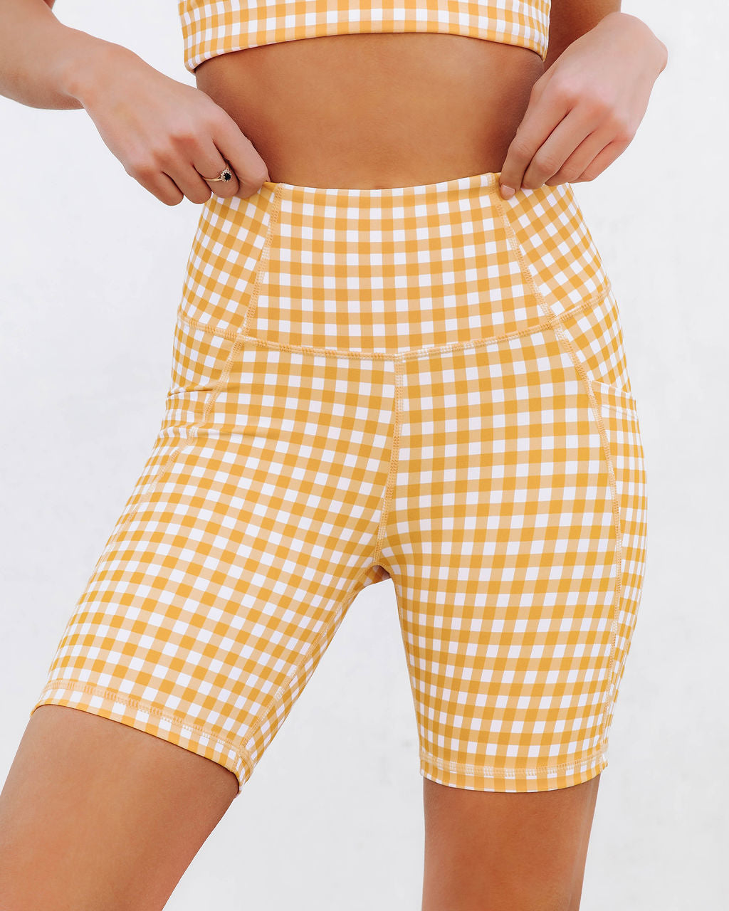 Marigold % Gingham Gal Biker Shorts  - FINAL SALE-1