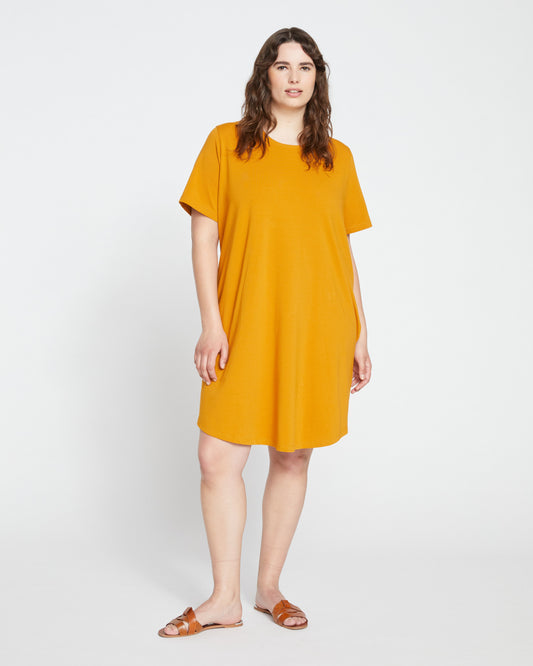 Halie T-Shirt Dress - Dried Saffron