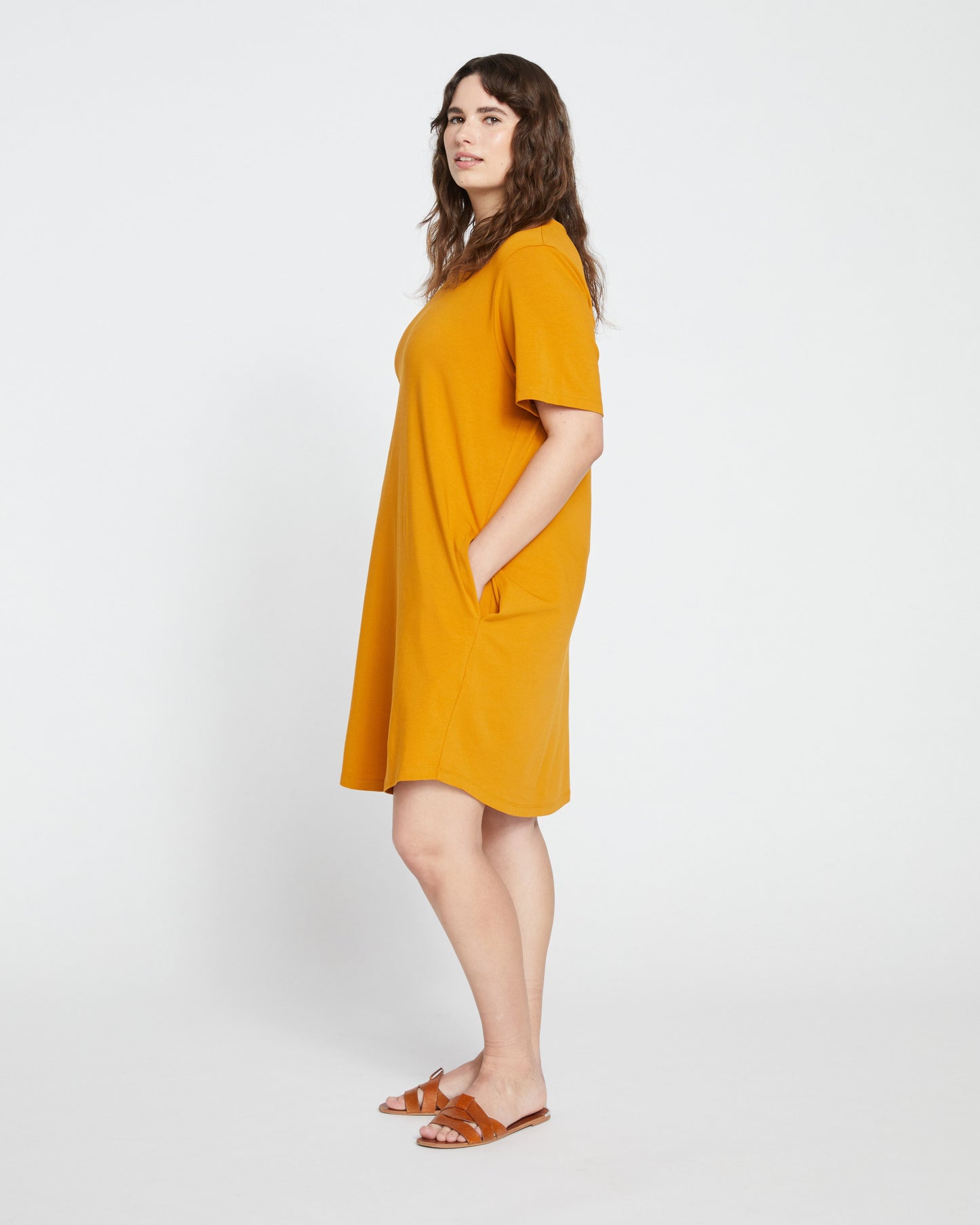 Halie T-Shirt Dress - Dried Saffron
