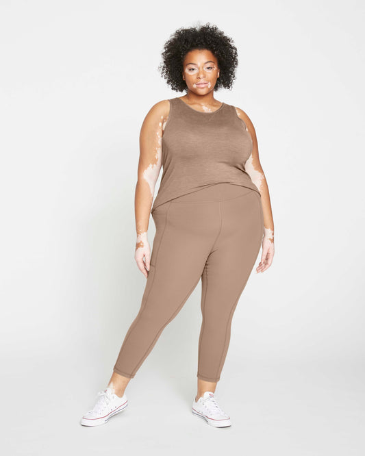 Next-to-Naked Cropped Pocket Legging - Nutmeg
