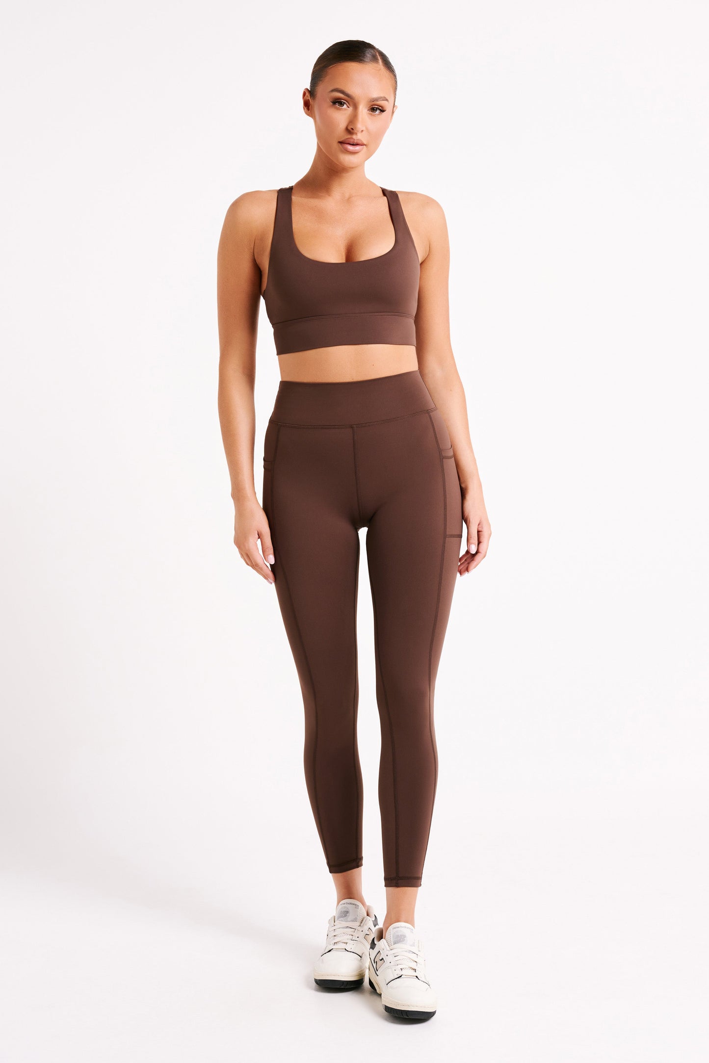 Thea Racerback Crop Top - Dark Chocolate