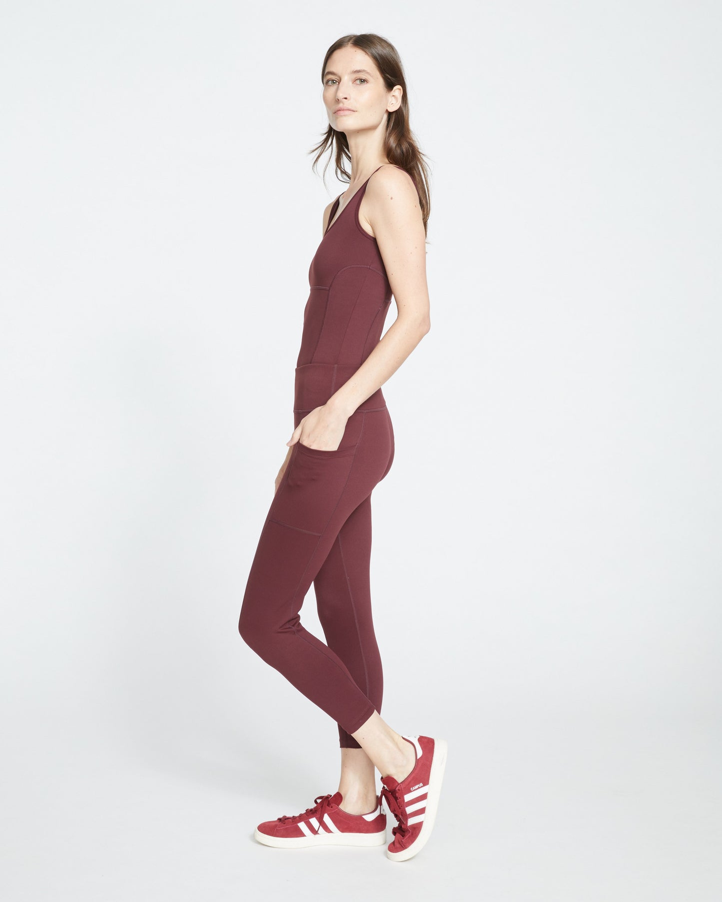 Next-to-Naked Cropped Pocket Legging - Black Cherry