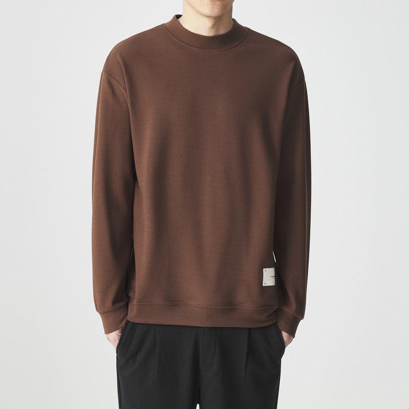 Half-high Collar Long Sleeves T-shirt Men - amazitshop